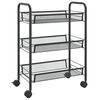 vidaXL k&oslash;kkenvogn med 3 hylder 46x26x64 cm jern sort