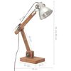 vidaXL industriel skrivebordslampe 58x18x90 cm E27 rund s&oslash;lvfarvet