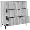vidaXL Sideboard Gr&aring; Sonoma 79,5 x 33 x 82 cm Konstrueret tr&aelig;