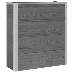 vidaXL H&oslash;jbed Gr&aring; 75 x 30 x 22 cm WPC og Aluminium