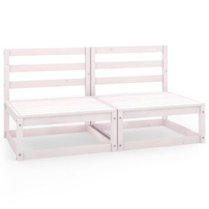 vidaXL 2-personers havesofa massivt fyrretræ hvid