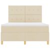vidaXL LED Box Spring Bed med madras Creme 140 x 190 cm Stof