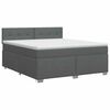 vidaXL Boxmadras med topmadras M&oslash;rkegr&aring; 140 x 200 cm Stof