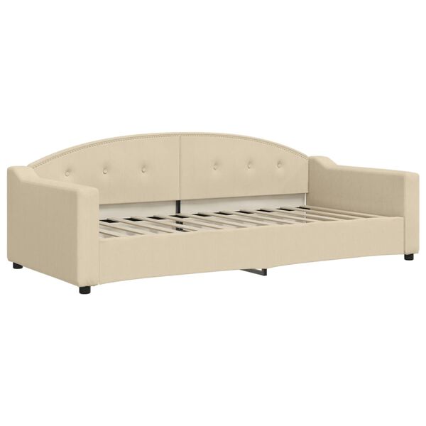 vidaXL daybed med madras 90x200 cm stof cremefarvet