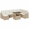 vidaXL Havesofa Sæt med pude med opbevaring 9 pcs Beige og creme