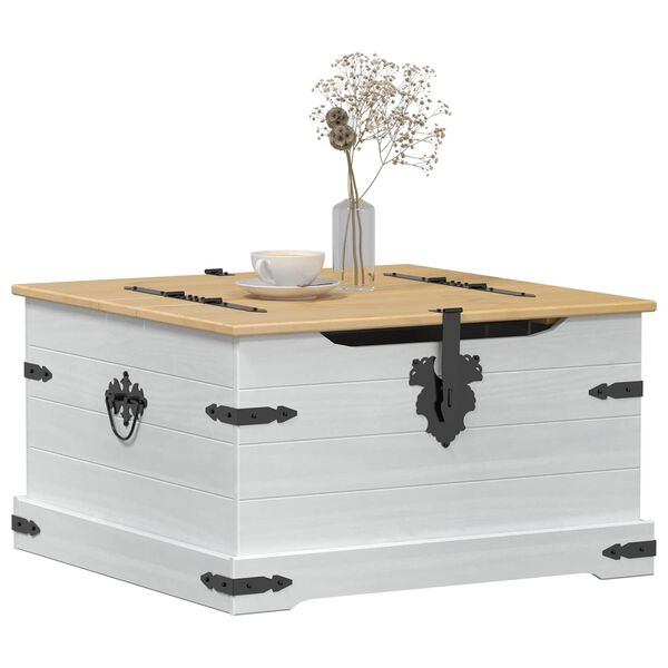 vidaXL storage box med hylde Hvid 78 x 78 x 45 cm Massiv fyrretr&aelig;