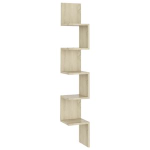 vidaXL v&aelig;gh&aelig;ngt hj&oslash;rnehylde 20x20x127,5 cm konstrueret tr&aelig; sonoma-eg