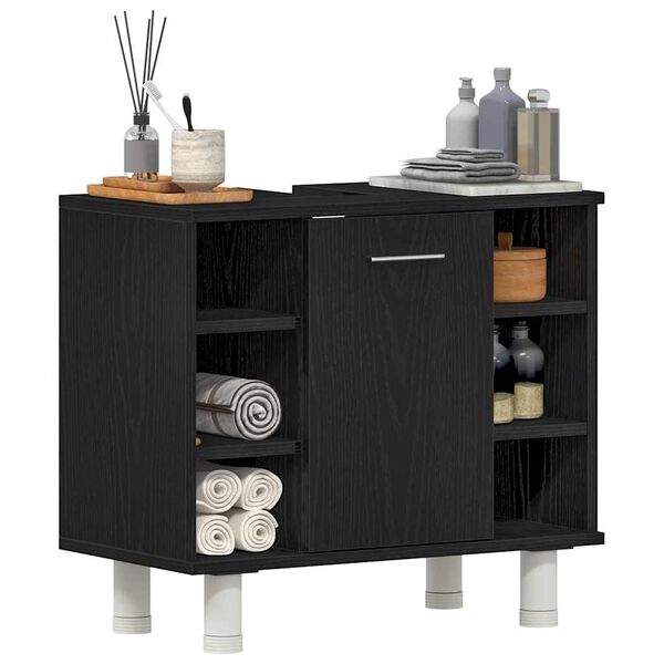 vidaXL Badeværelsesskab Sort eg 60 x 32 x 54 cm Konstrueret træ