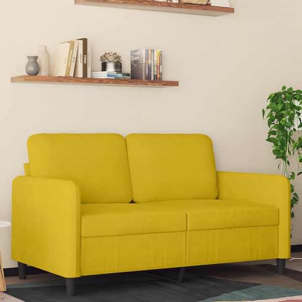 vidaXL 2-personers sofa 120 cm fløjl gul
