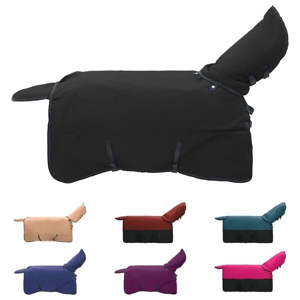 vidaXL Hestet&aelig;ppe M&oslash;rk Gr&oslash;n og Sort 165 cm Polyester