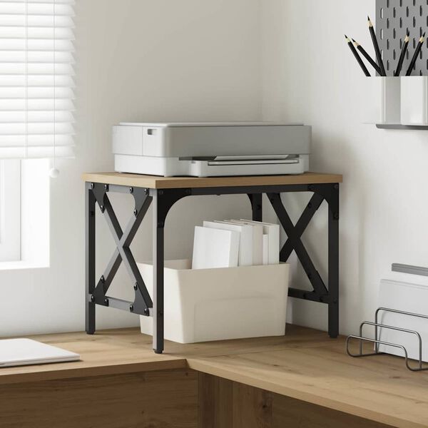 vidaXL Printerstand Artisan Egetr&aelig; 40 x 30 x 31 cm Konstrueret tr&aelig;