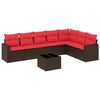 vidaXL sofas&aelig;t til haven 8 dele med hynder polyrattan brun