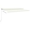 vidaXL markise m. LED + vindsensor 5x3 m automatisk cremefarvet