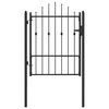 vidaXL Hegnport ASTEN 100 x 125 cm Metal Sort L&aring;ses