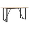vidaXL spisebord 140x80x75 cm O-stel massivt fyrretr&aelig; og st&aring;l