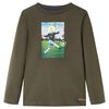 vidaXL Lang&aelig;rmet T-shirt til b&oslash;rn str. 104 kakifarvet
