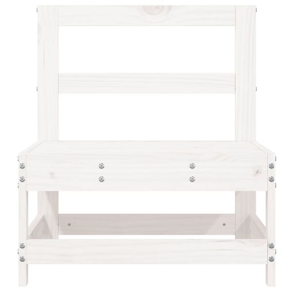 vidaXL midtermodul til havesofa massivt fyrretræ hvid