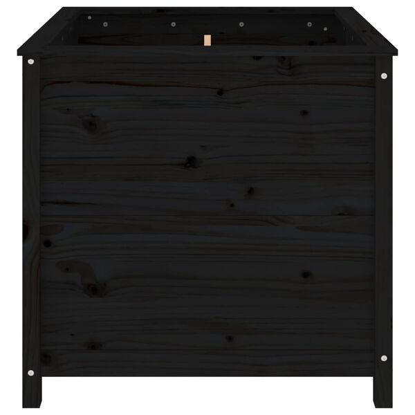 vidaXL plantekasse 82,5x82,5x78 cm massivt fyrretr&aelig; sort