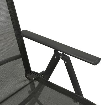 vidaXL positionsstole 2 stk. textilene og aluminium sort