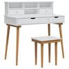 vidaXL Makeupbord S&aelig;t FAUSKE 3 stk. Hvid 100 x 50 x 103,5 cm