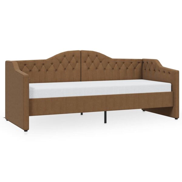 vidaXL daybed med madras og USB 90x200 cm stof brun