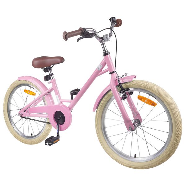 vidaXL B&oslash;rnecykel 18 tommer til 5-7 &aring;r gammel Lys pink