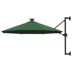 vidaXL v&aelig;gh&aelig;ngt parasol m. LED-lys 300 cm gr&oslash;n