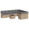 vidaXL sofas&aelig;t til haven 10 dele med hynder polyrattan beige