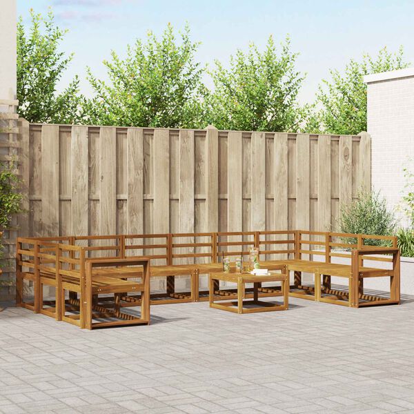 vidaXL Udend&oslash;rs sofagruppe 11 pcs Naturfarvet Massivt Akacietr&aelig;