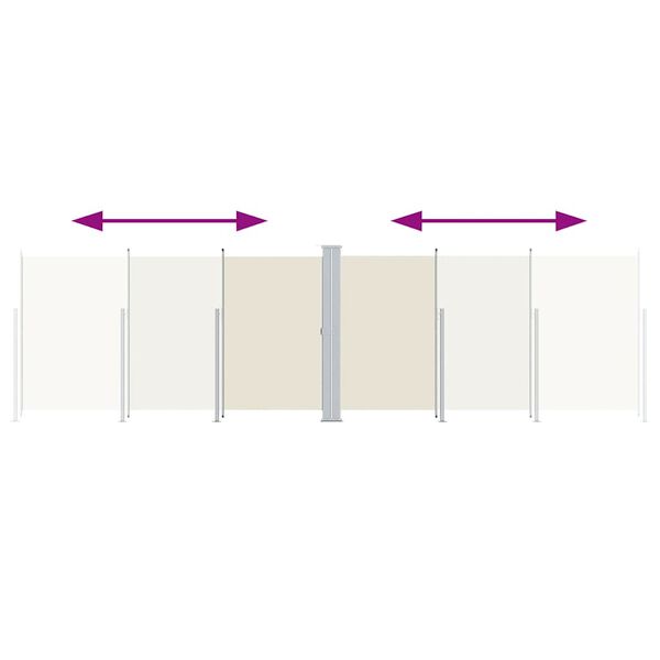 vidaXL sammenrullelig sidemarkise 180x600 cm cremefarvet