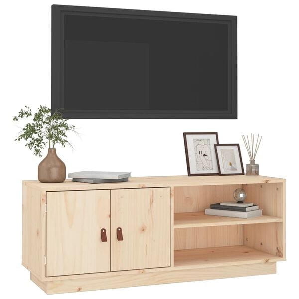 vidaXL tv-bord 105x34x40 cm massivt fyrretræ