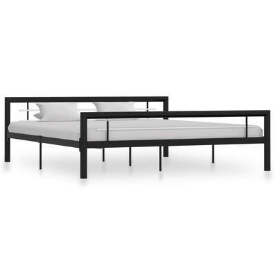 vidaXL sengestel 180x200 cm metal sort og hvid