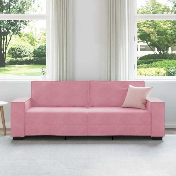 vidaXL 3-personers sofa 180 cm fløjl lyserød