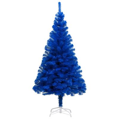 vidaXL kunstigt juletræ med lys og juletræsfod 240 cm PVC blå
