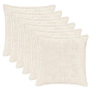 vidaXL Pudebetr&aelig;k 6 stk. HOUTEN Hvid 30 x 30 cm Faux Kanin Pels