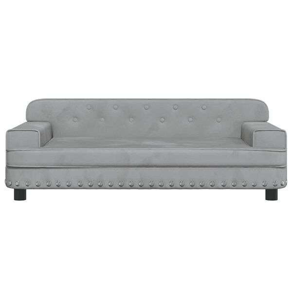 vidaXL sofa til b&oslash;rn 90x53x30 cm velour lysegr&aring;