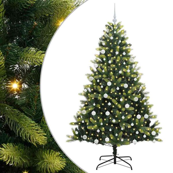 vidaXL Kunstig Hengende Juletr&aelig; 300 LEDs Gr&oslash;n 180 cm PVC og PE
