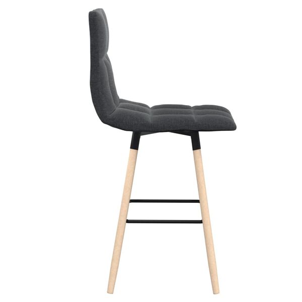 vidaXL barstole 2 stk. stof m&oslash;rkegr&aring;