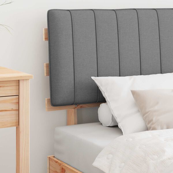 vidaXL Sengestel med Polstret Hovedgavl Lysegr&aring; 90 x 190 cm