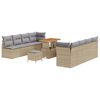 vidaXL Havesofa S&aelig;t 11 stk. Beige polyrattan