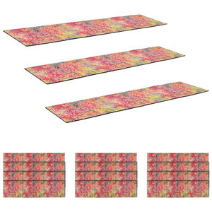 vidaXL Trinm&aring;tter 15 stk. 76 x 20 cm Flerfarvet Polyester Rektangul&aelig;r