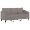 vidaXL 3-personers sofa med fodskammel 180 cm stof Gr&aring;brun