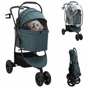 vidaXL Sammenklappelig k&aelig;ledyrsvogn Gr&oslash;n 78 x 54 x 101 cm Polyester