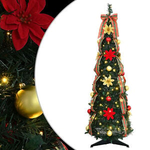 vidaXL Kunstigt juletr&aelig; med 50 LED'er med stativ Gr&oslash;n 125 cm PVC