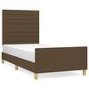 vidaXL Sengeramme uden madras M&oslash;rkebrun 90x190 cm Stof