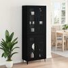 vidaXL Highboard Sort eg 69,5 x 34 x 180 cm Konstrueret tr&aelig;