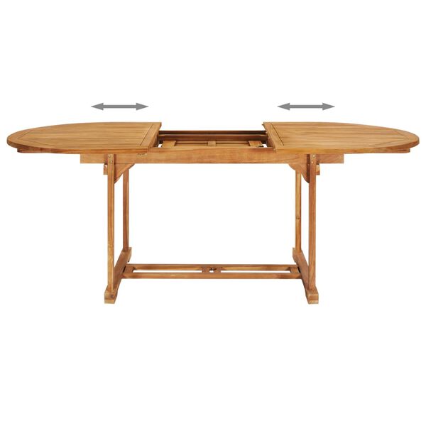 vidaXL spisebordssæt til haven 7 dele massivt teaktræ