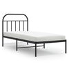 vidaXL sengeramme med sengegavl 80x200 cm metal sort