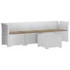 vidaXL 4-personers have-sofa med puder i rattan-look PP Hvid