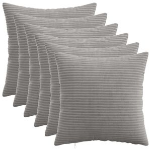 vidaXL Pudebetr&aelig;k 6 pcs HEERLEN Lysegr&aring; 30 x 30 cm cordfl&oslash;jl